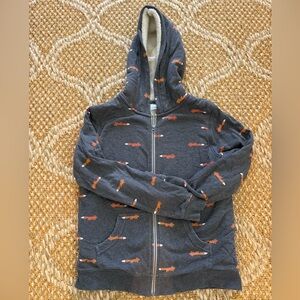 Hanna Andersson size 160 (14-16) Gray Hoodie with Fox Print